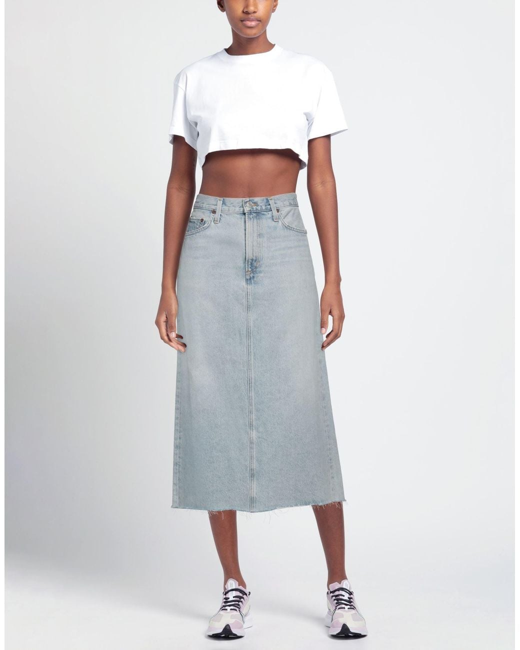 Agolde Blue Denim Skirt Recycled Cotton