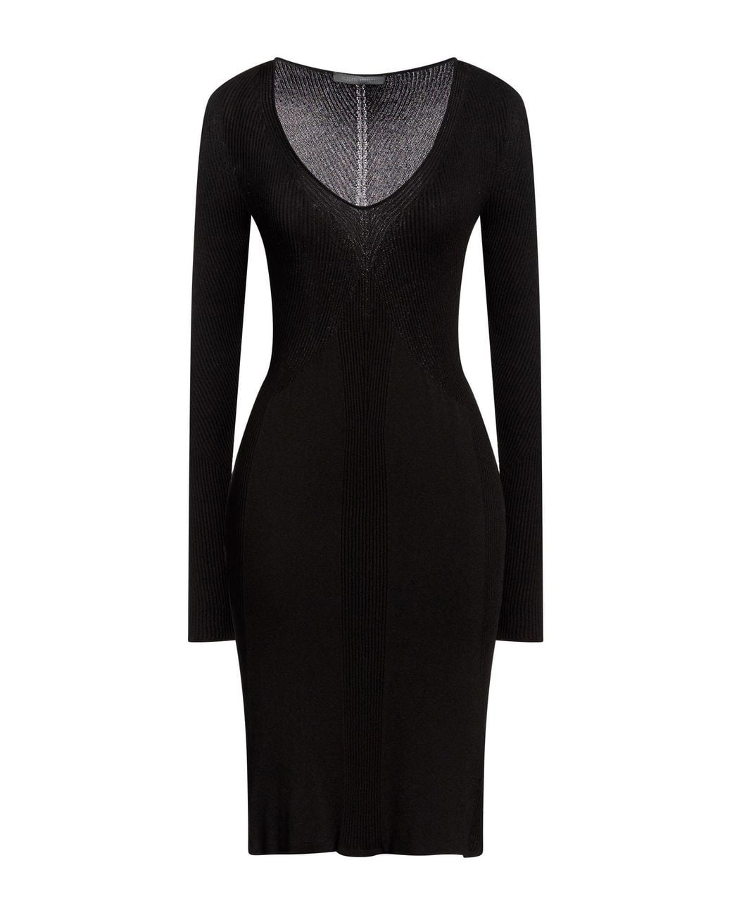 Alberta Ferretti Black Midi Dress Viscose, Polyamide