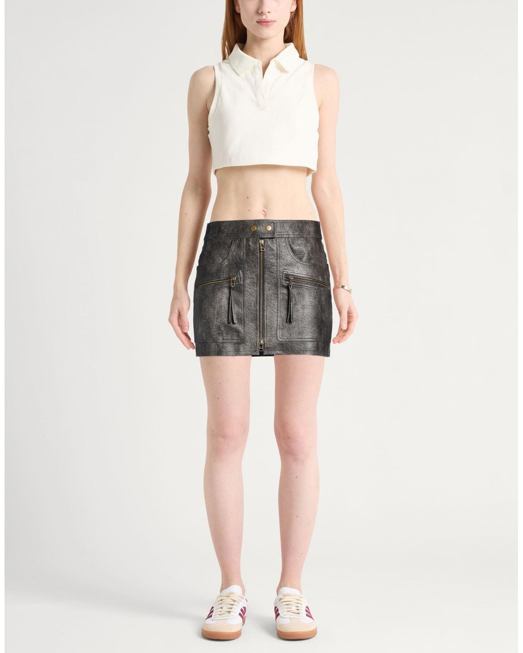 Isabel Marant Gray Charcoal Mini Skirt Polyurethane
