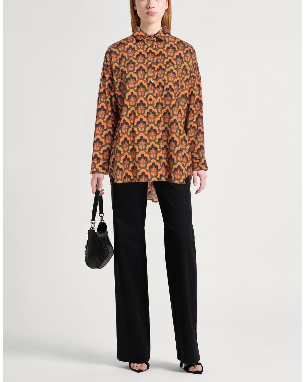 Caliban Brown Marigold Top Cotton, Elastane