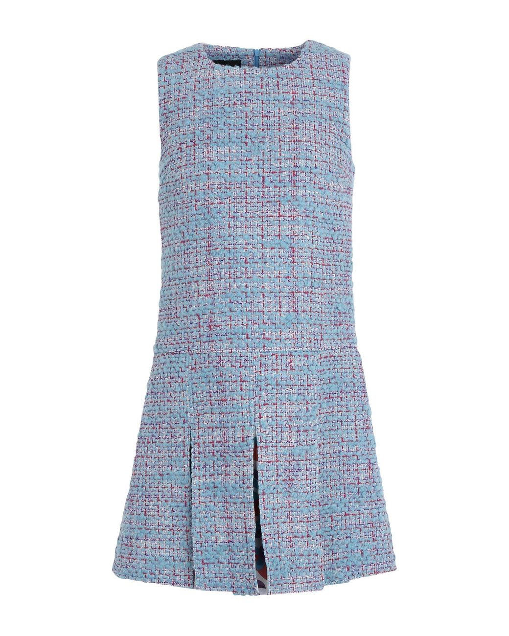 Boutique Moschino Blue Mini Dress Acrylic, Synthetic Fibers, Wool, Cotton, Silk