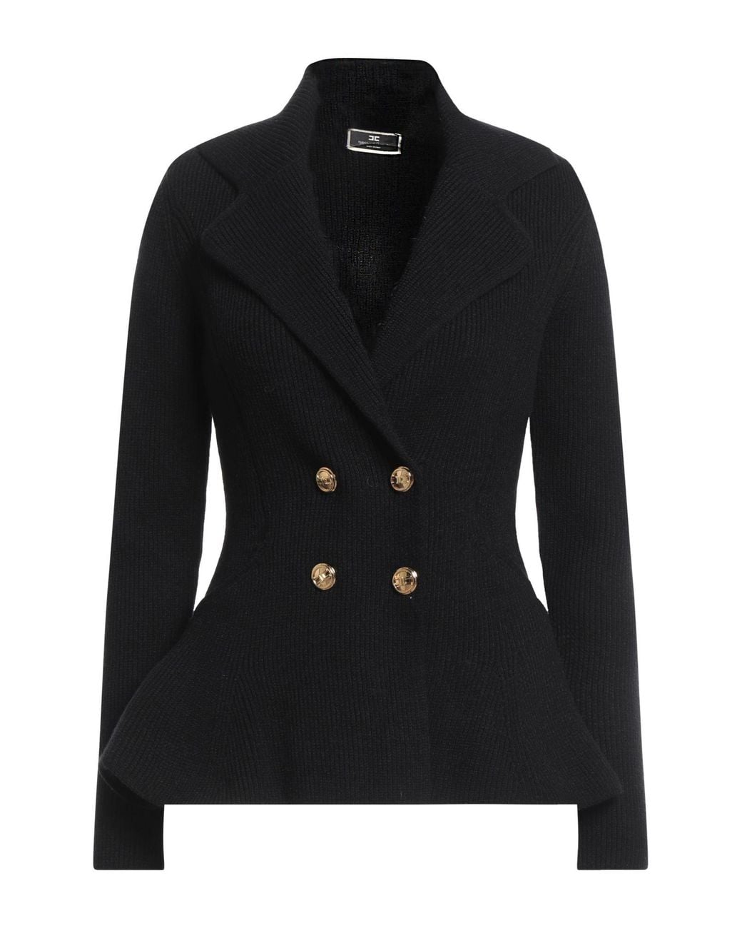 Elisabetta Franchi Black Cardigan Viscose, Polyamide, Polyester