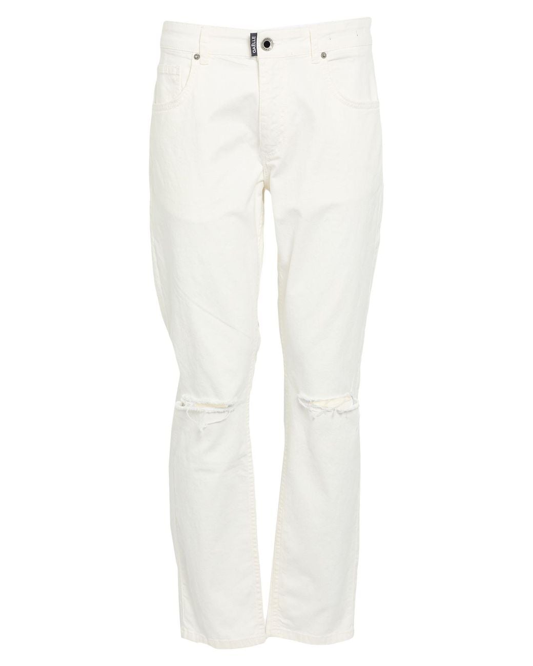 Gaelle Paris White Pants Cotton, Elastane for men
