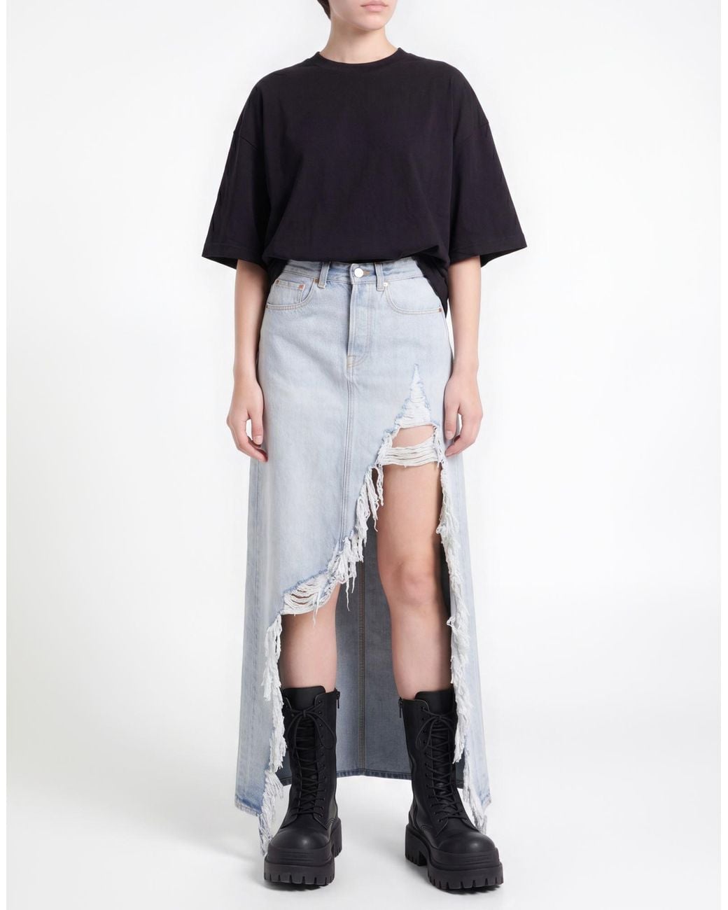 Vetements Blue Denim Skirt Cotton