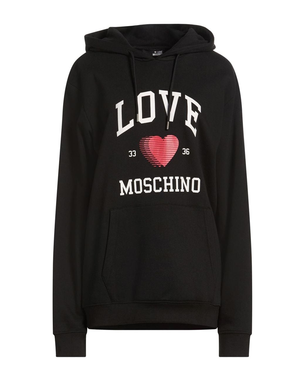 Love Moschino Black Sweatshirt Cotton, Polyester