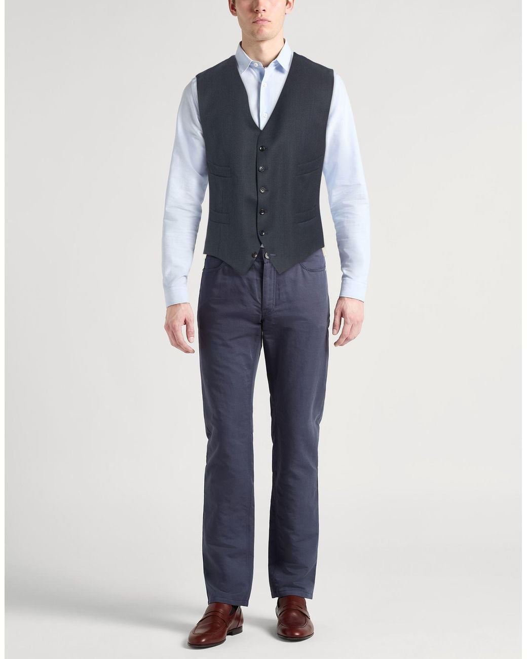 Dunhill Blue Midnight Tailored Vest Wool for men