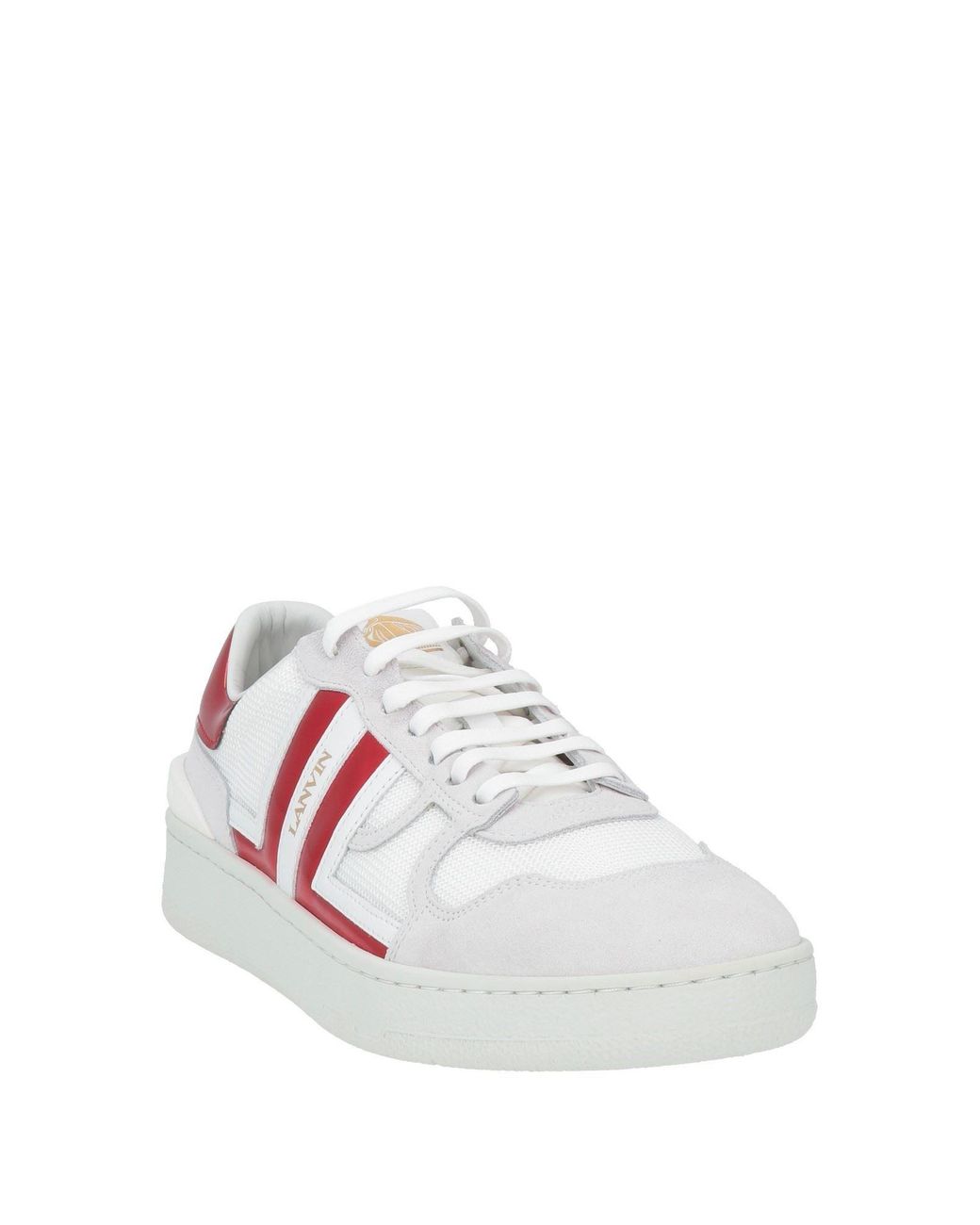 Lanvin White Sneakers Leather, Textile Fibers