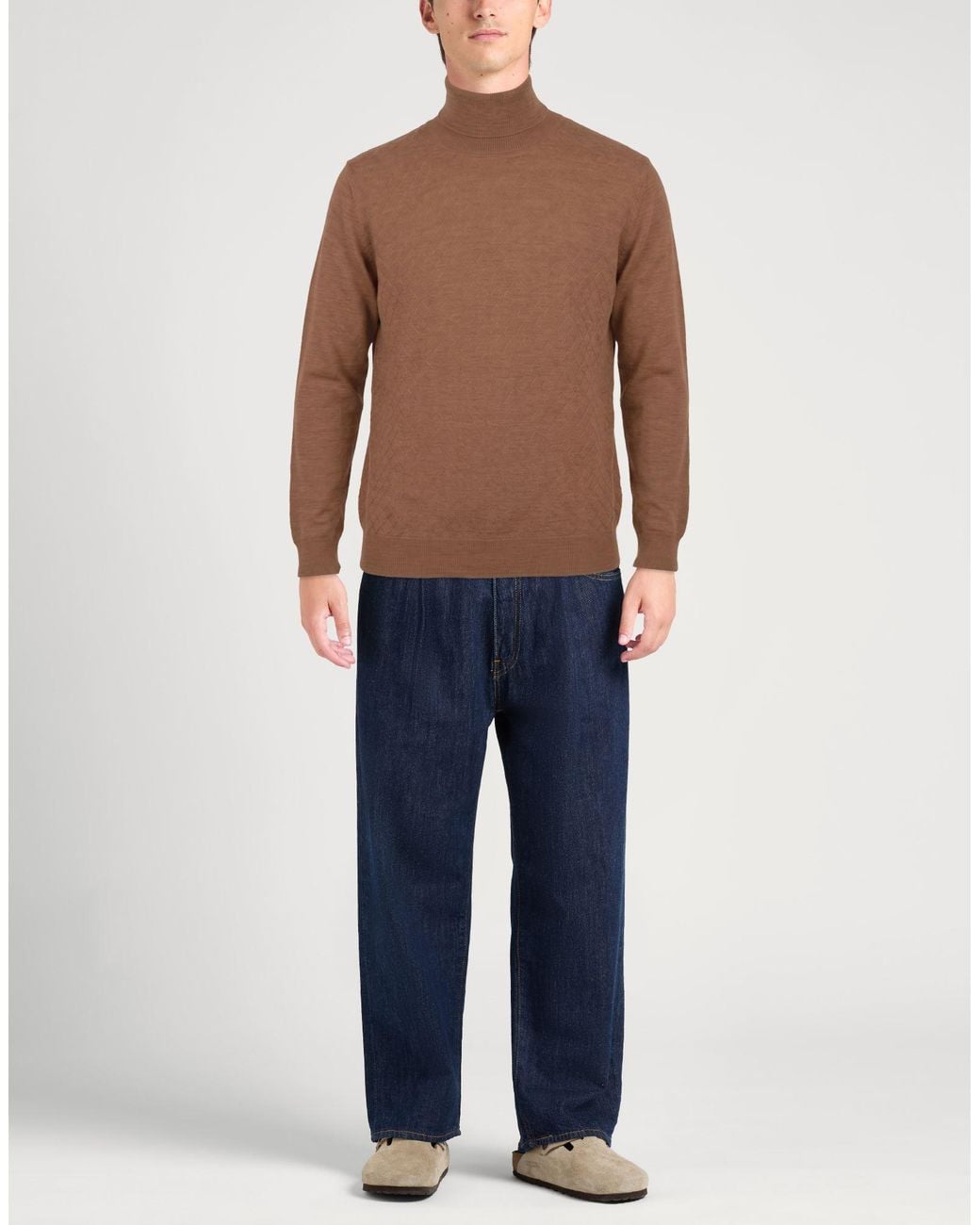 L.b.m. 1911 Brown Turtleneck Virgin Wool for men