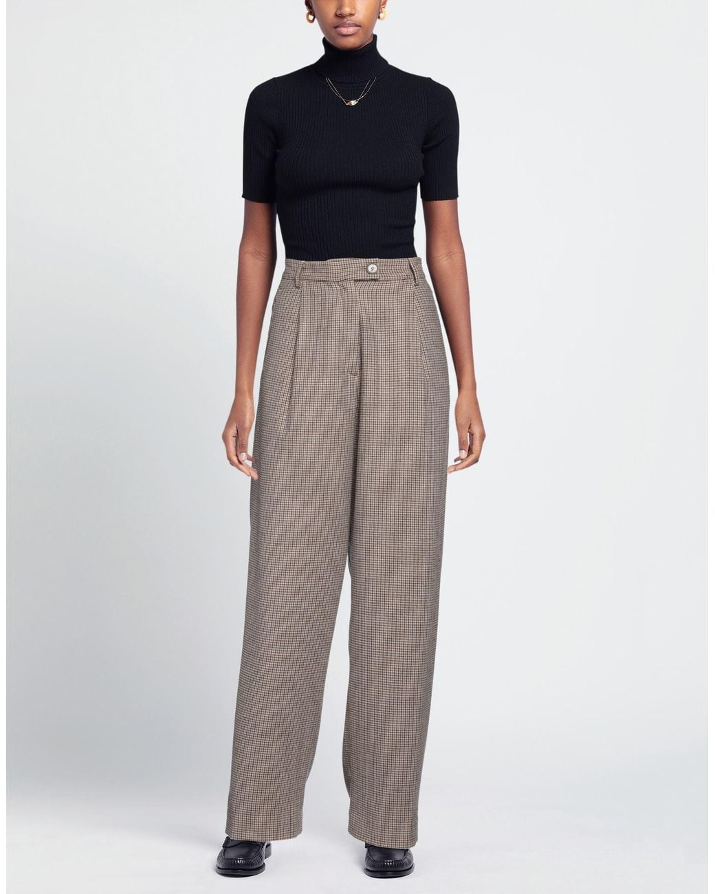 Pomandère Gray Pants Wool, Viscose, Polyethylene, Elastane