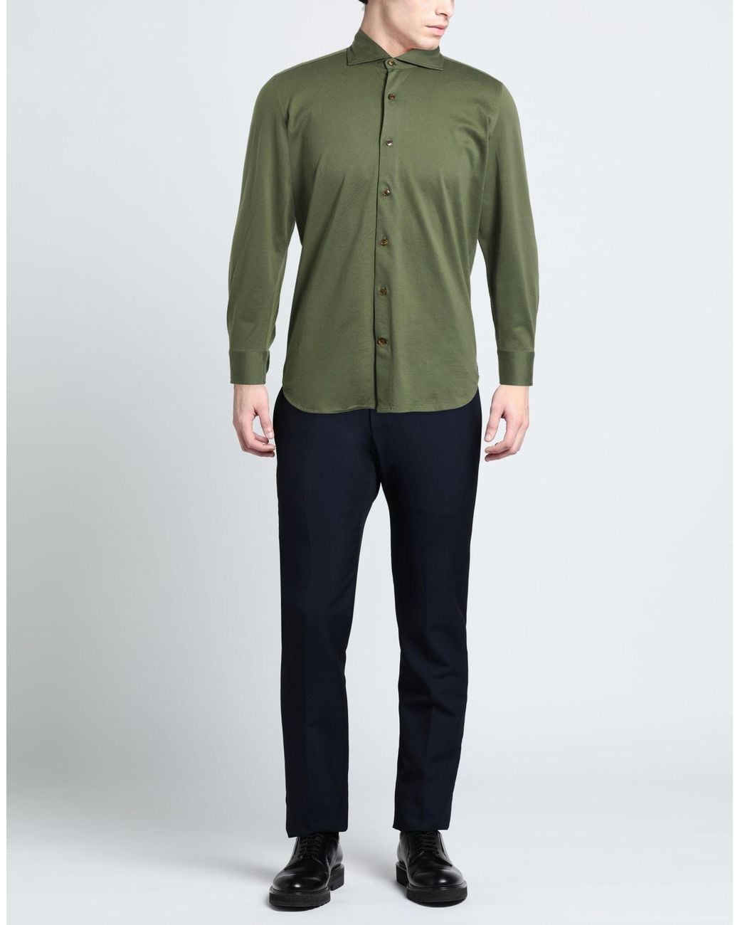 Sonrisa Green Military Shirt Cotton for men