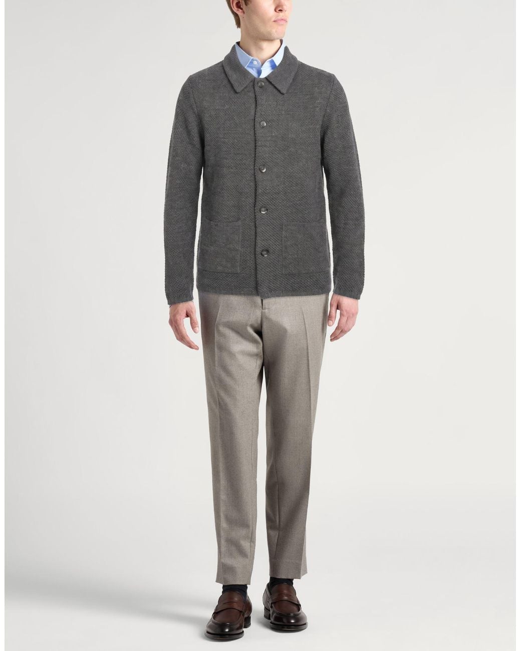 Paoloni Gray Cardigan for men