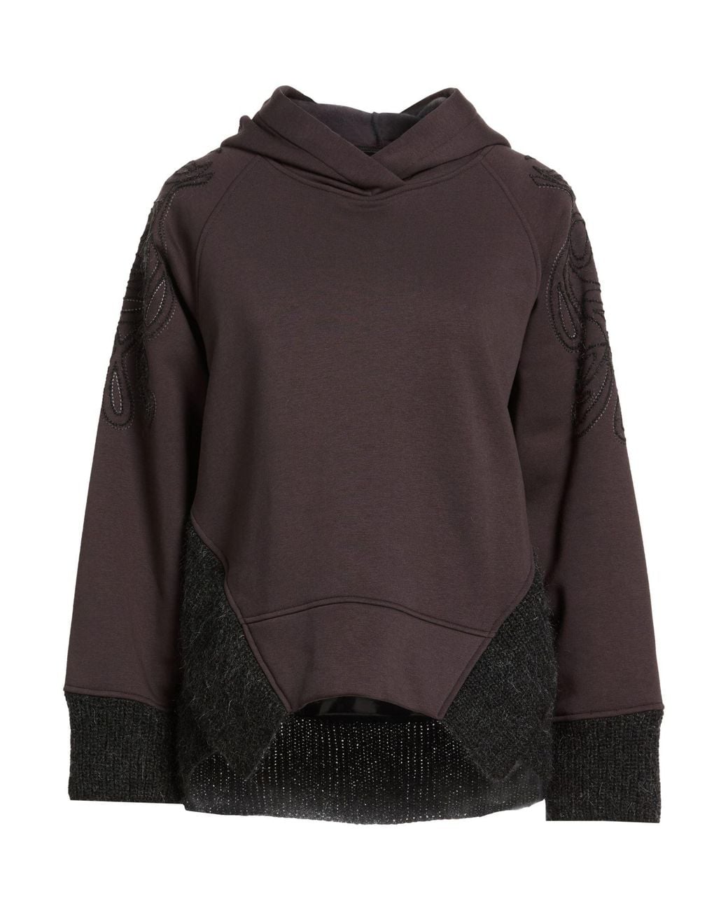 Dondup Brown Charcoal Sweatshirt Cotton, Polyester, Acrylic, Polyamide, Mohair Wool