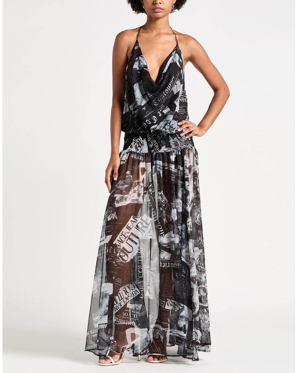 Versace Jeans Couture White Maxi Dress Polyester
