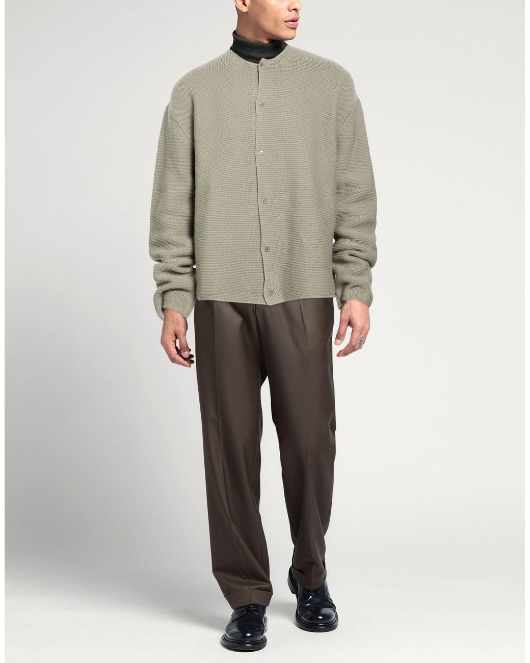Rier Gray Cardigan Virgin Wool for men