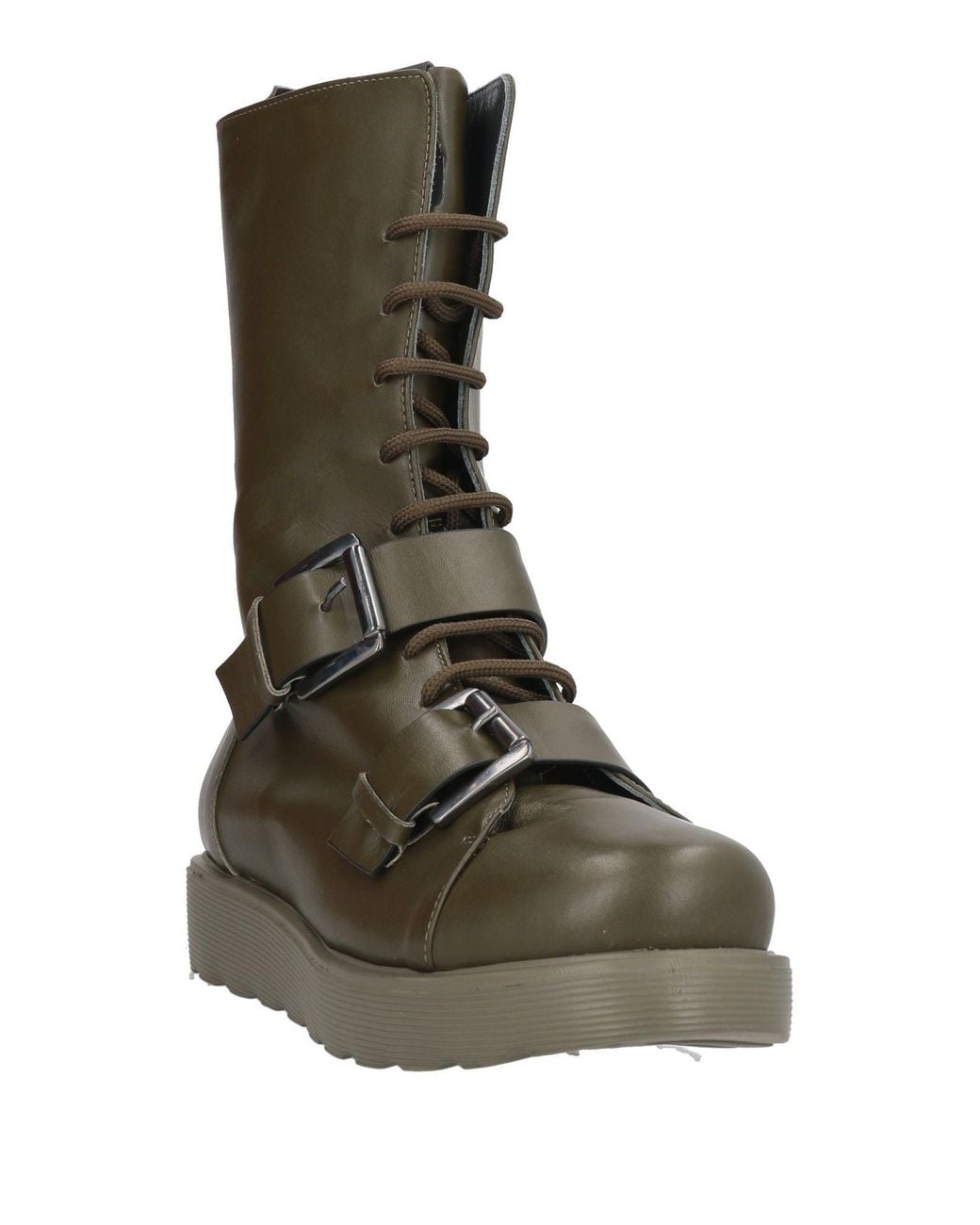 Ixos Green Military Ankle Boots Leather