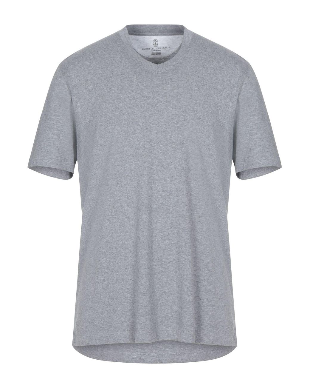 Brunello Cucinelli Cotton T-shirt in Grey (Gray) for Men - Lyst