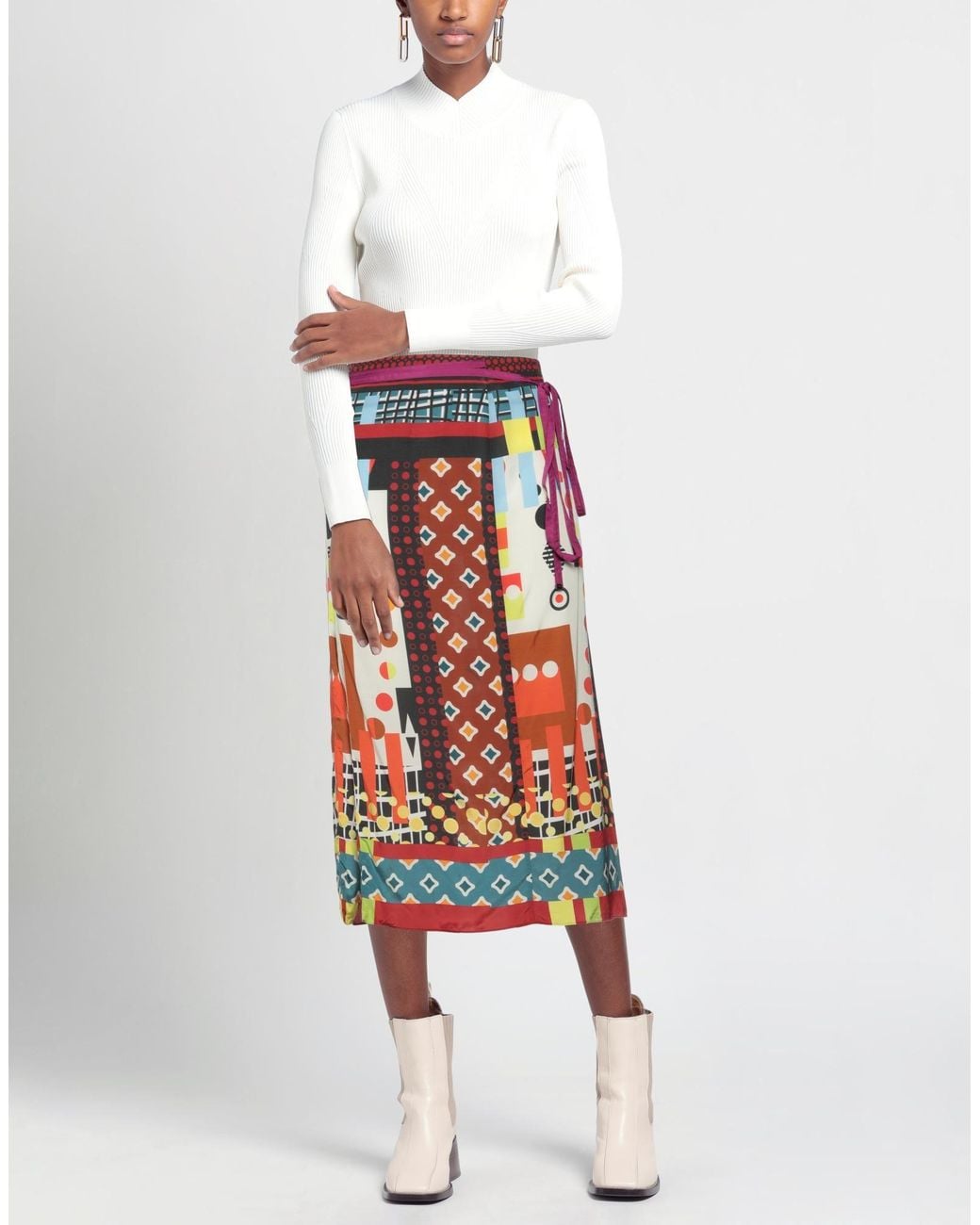 DSquared² Red Midi Skirt