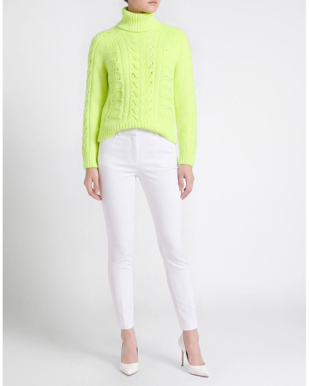 Elisabetta Franchi Green Turtleneck Acrylic, Alpaca Wool, Polyamide, Polyester