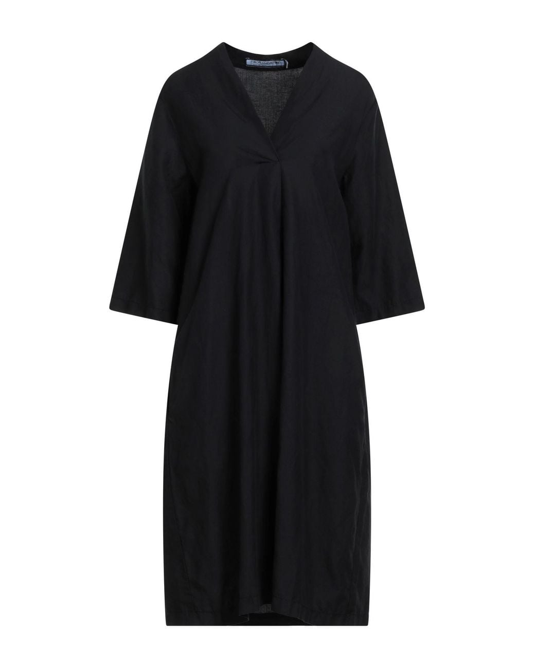 European Culture Black Midi Dress