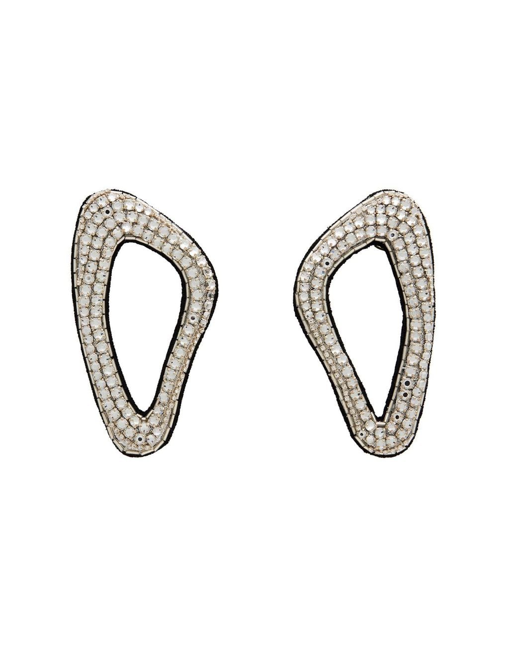 David Koma Metallic Earrings Textile Fibers, Glass