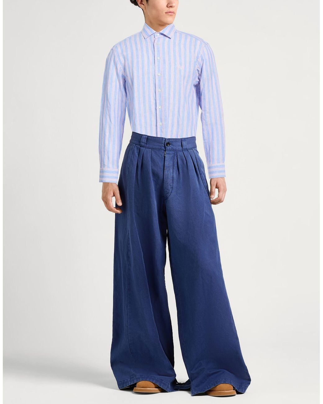 Etro Blue Shirt Linen for men