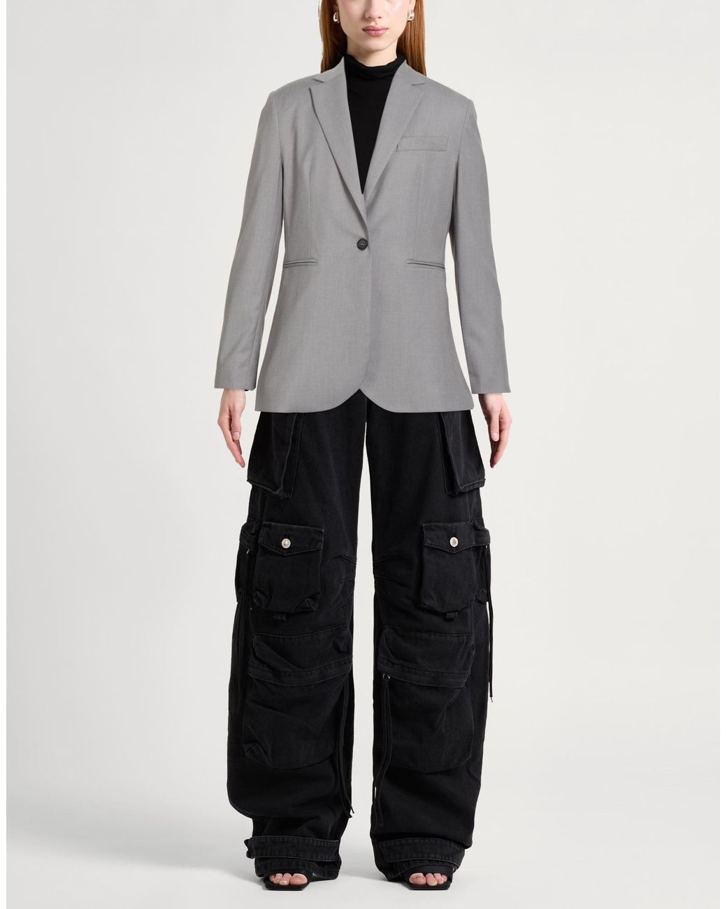 Liu Jo Gray Blazer Polyester, Viscose, Elastane