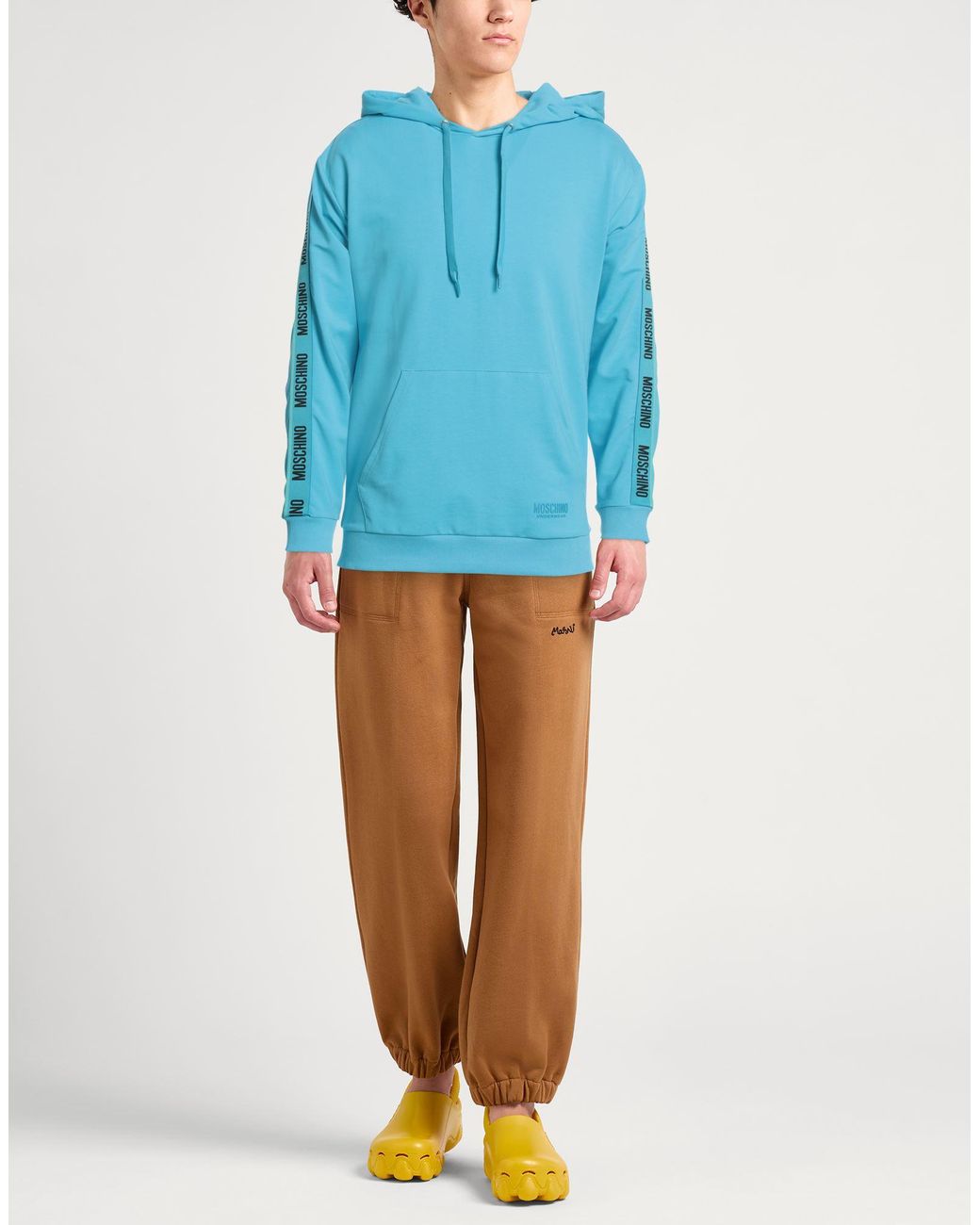 Moschino Blue Sweatshirt Cotton, Elastane for men