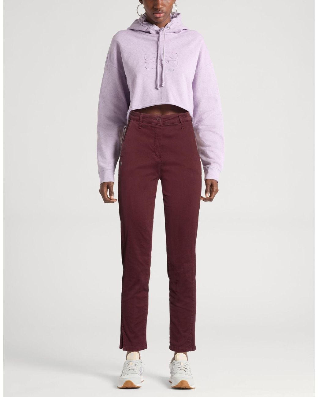 Manila Grace Red Pants Cotton, Elastane