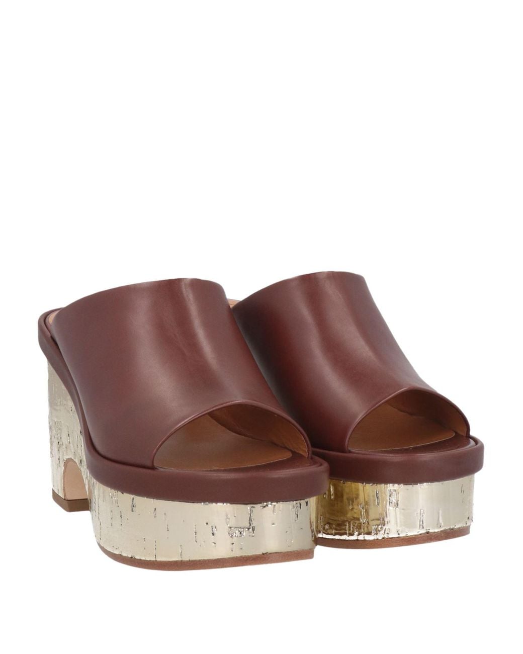 Chloé Brown Chloe Sabot With Chloé Oli Platform In Leather