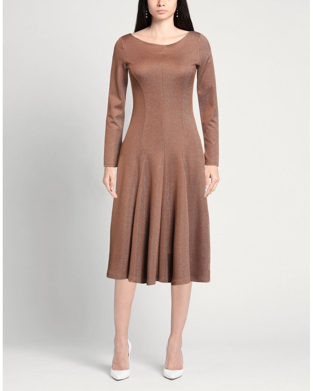 Compagnia Italiana Brown Midi Dress