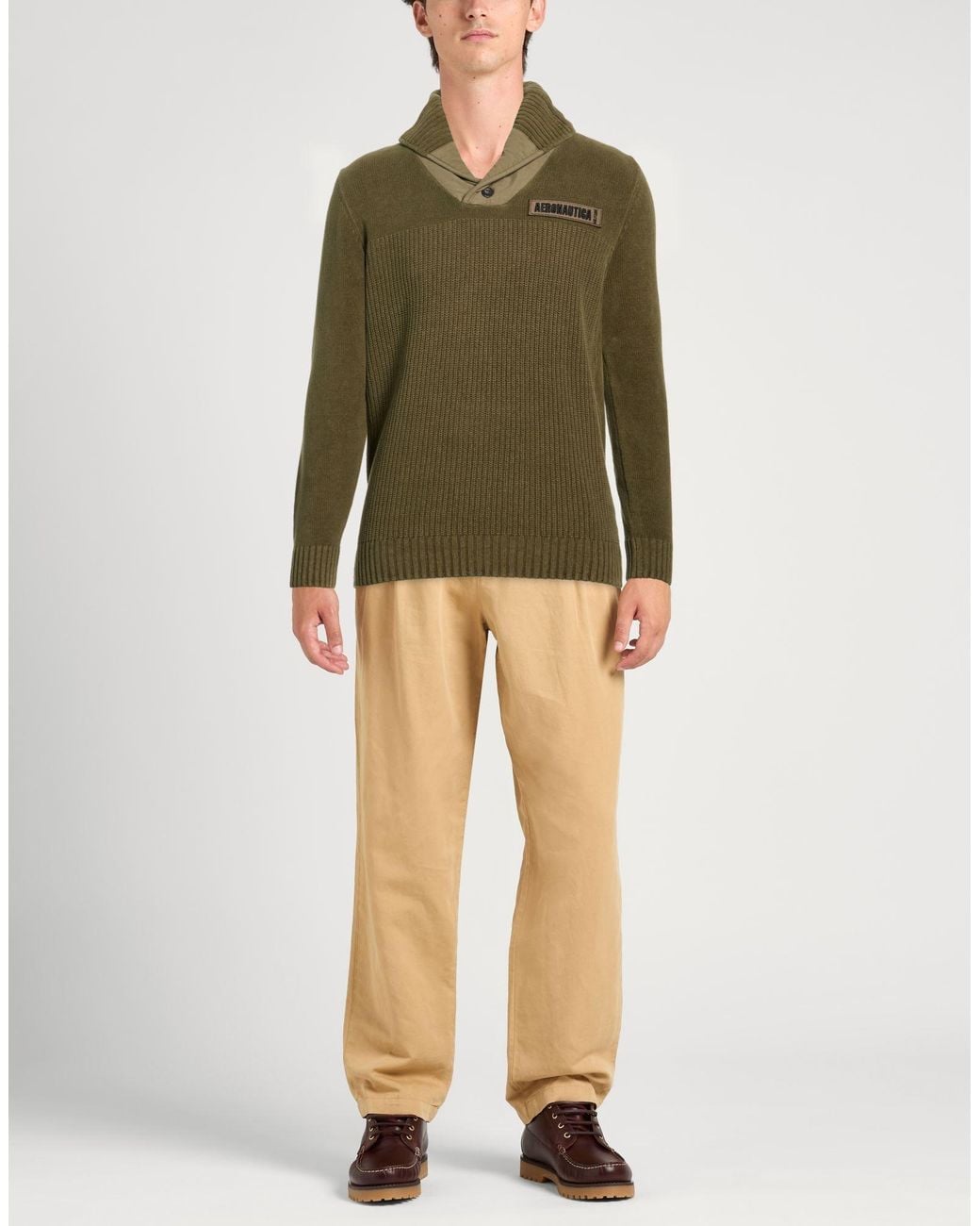 Aeronautica Militare Green Military Sweater Cotton for men