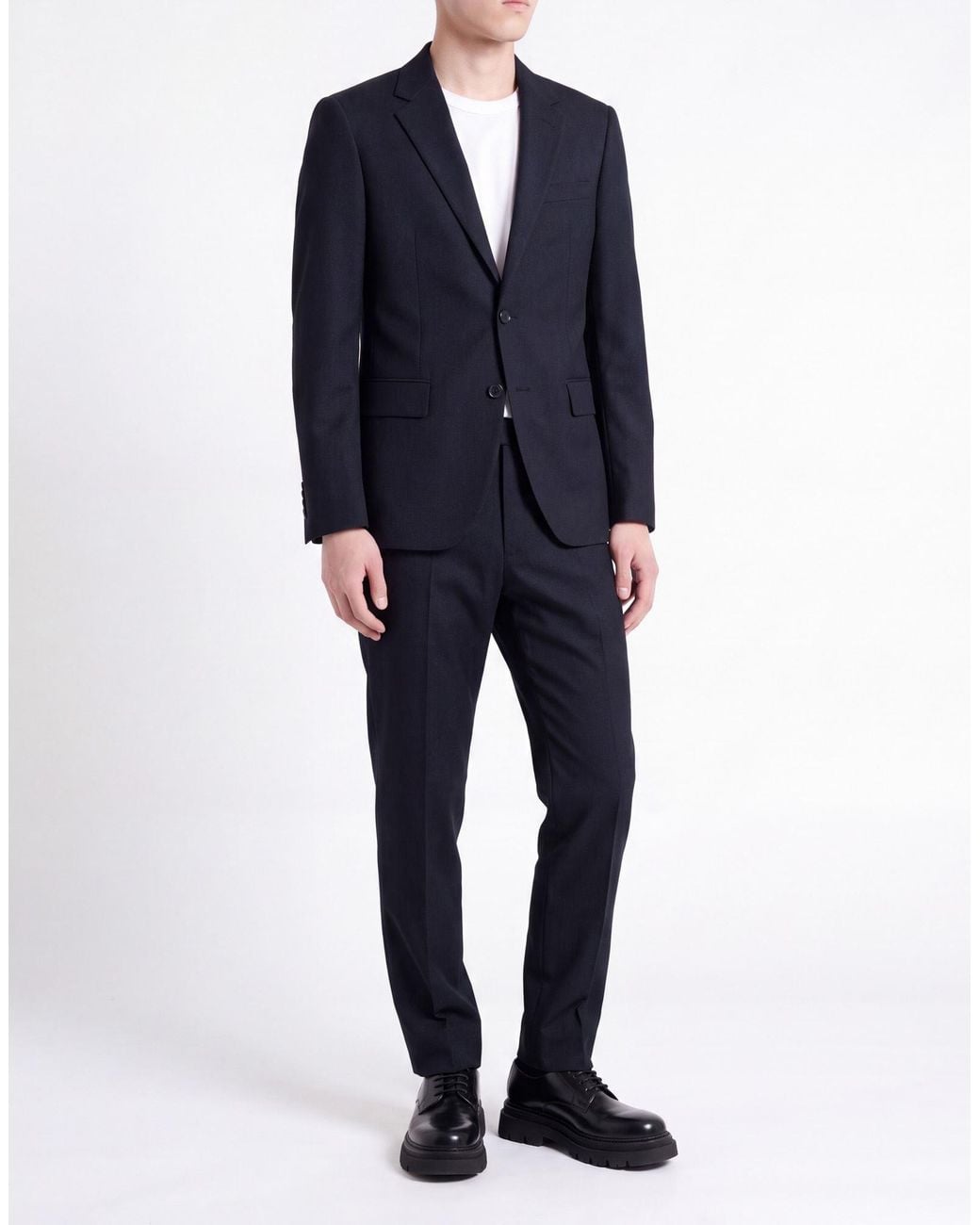 Lardini Black Midnight Suit Wool, Cashmere, Elastane for men