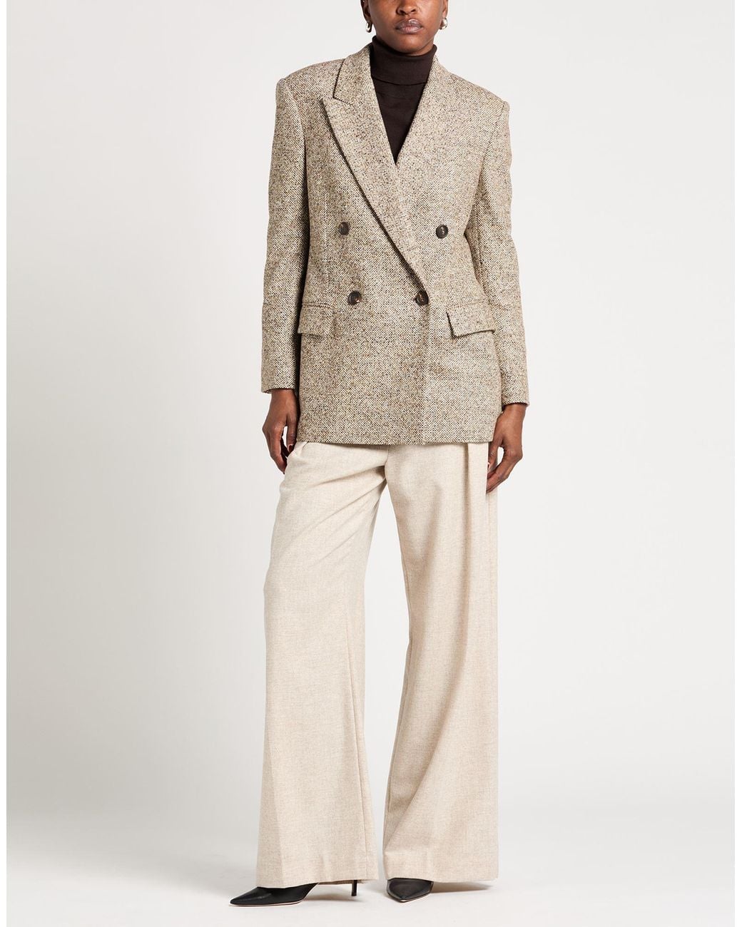 Brunello Cucinelli Natural Light Blazer Wool, Silk, Polyamide, Brass