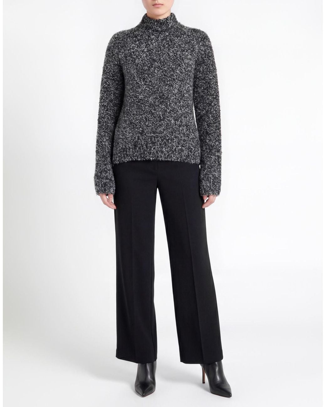 Alberta Ferretti Gray Turtleneck Wool, Acrylic, Polyamide