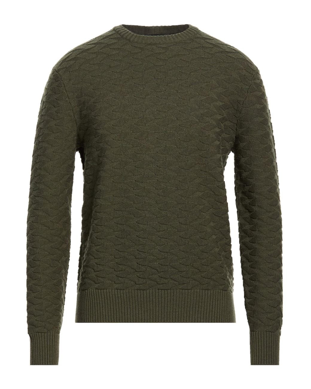 Giorgio Armani Green Military Sweater Virgin Wool, Polyester for men