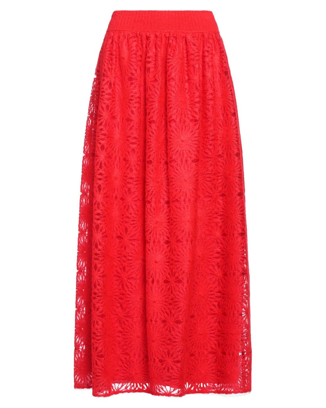 Alberta Ferretti Red Maxi Skirt