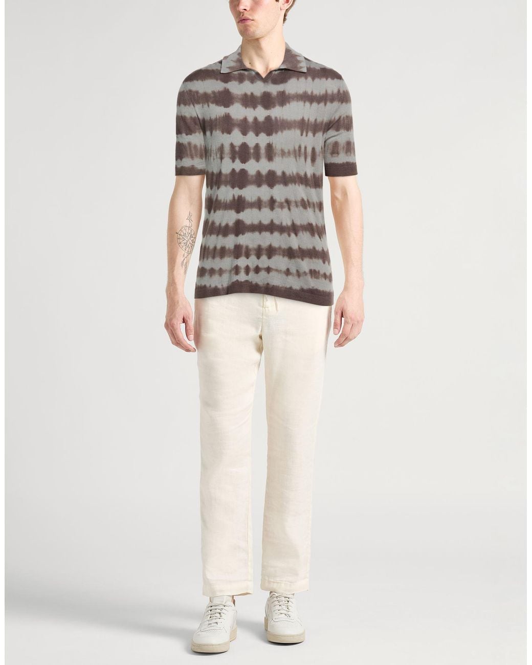Malo Gray Sweater Cotton, Silk for men