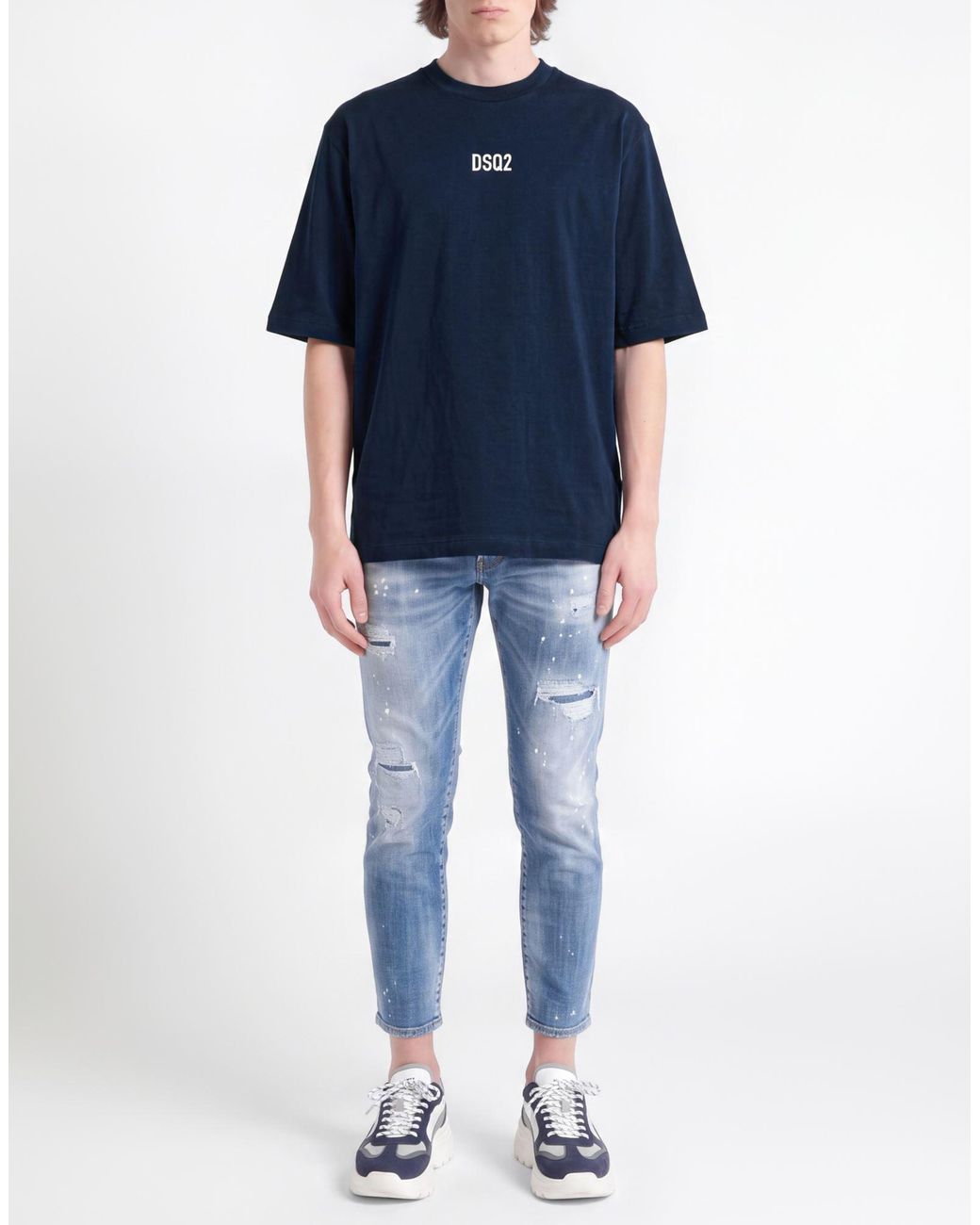 DSquared² Blue Midnight T-Shirt Cotton for men