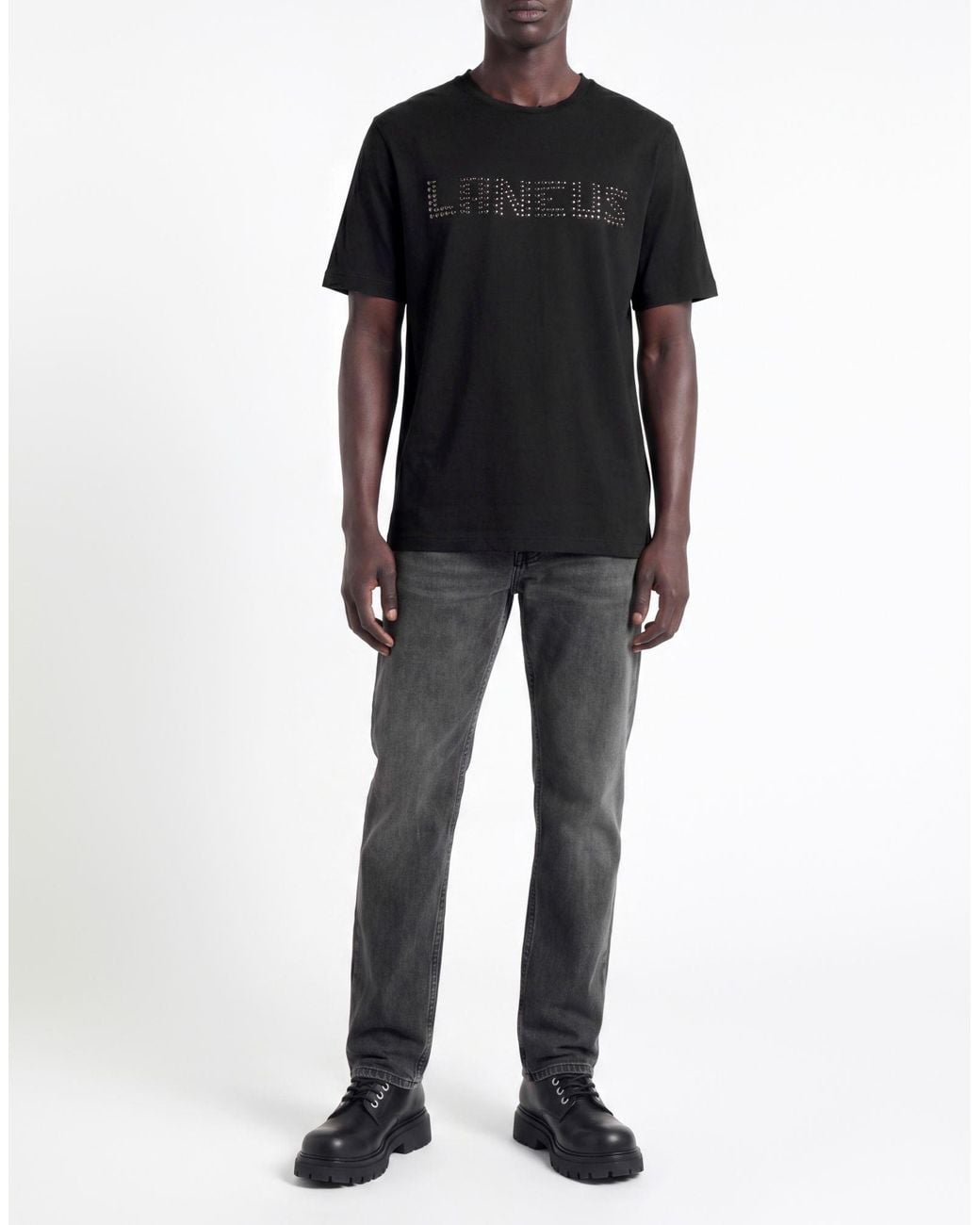Laneus Black T-Shirt for men