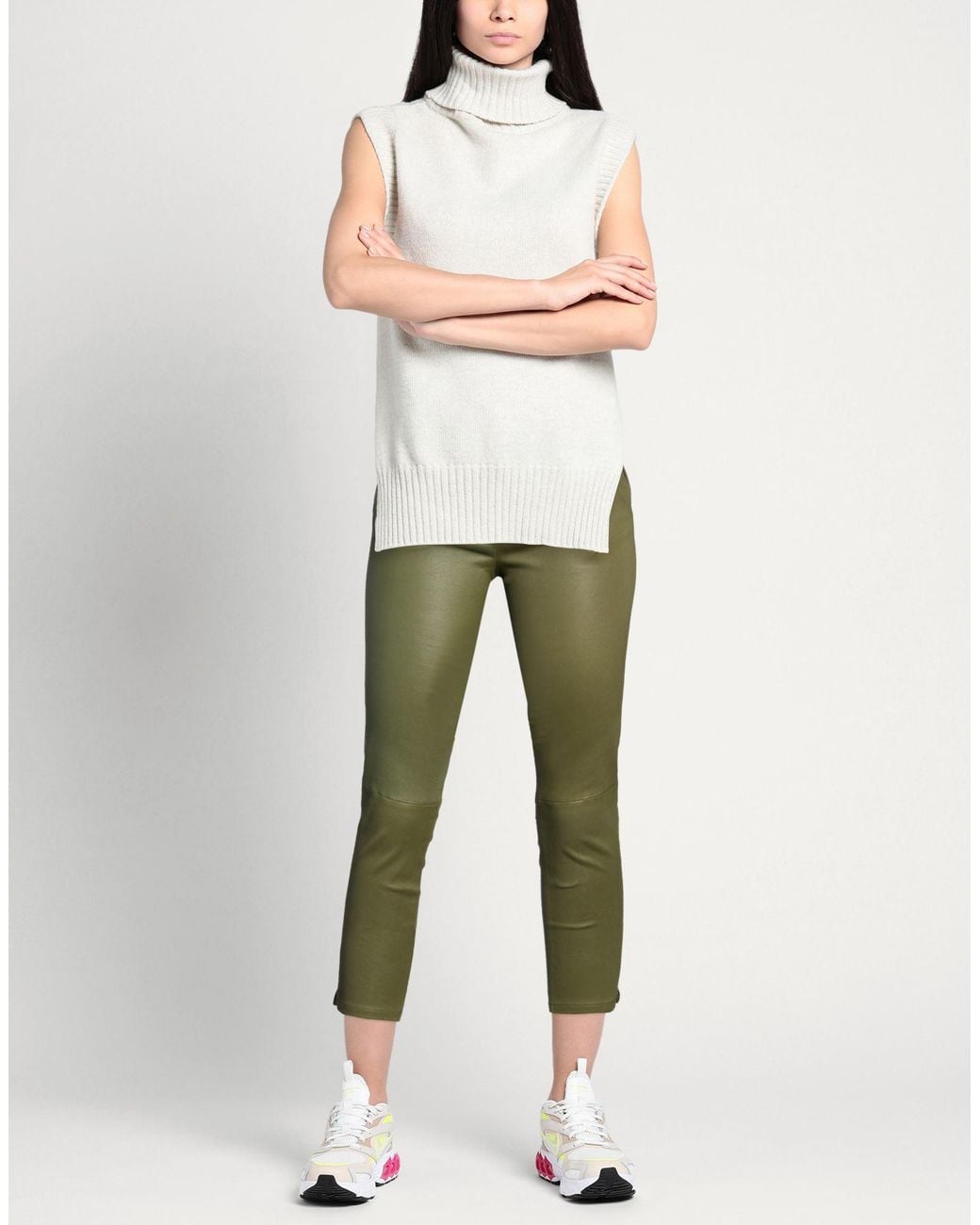 Arma Green Military Pants Lambskin
