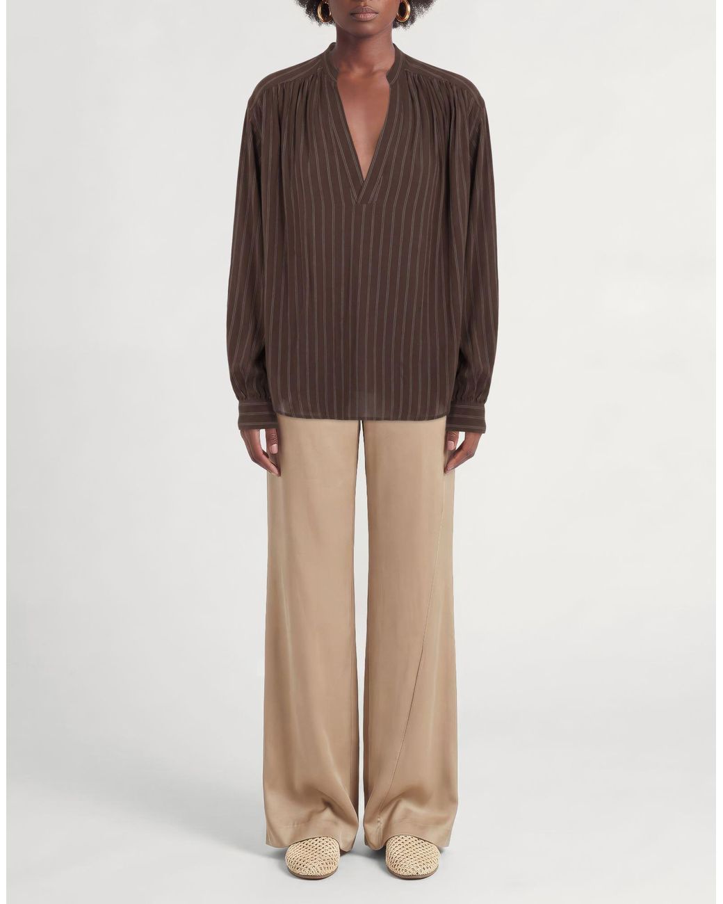 Semicouture Brown Chocolate Top Acetate, Silk, Polyester