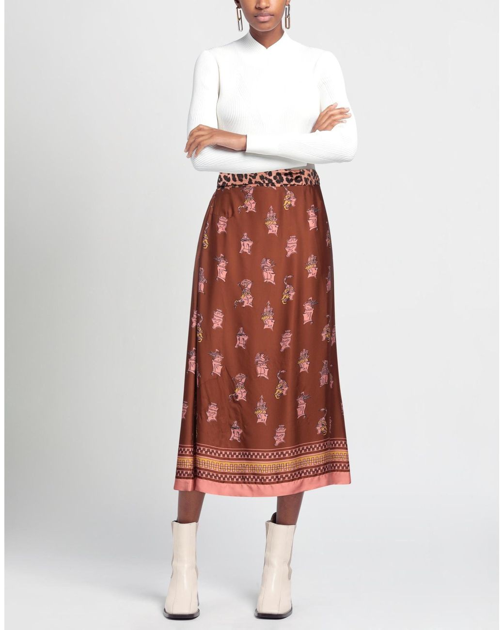 Ottod'Ame Red Midi Skirt