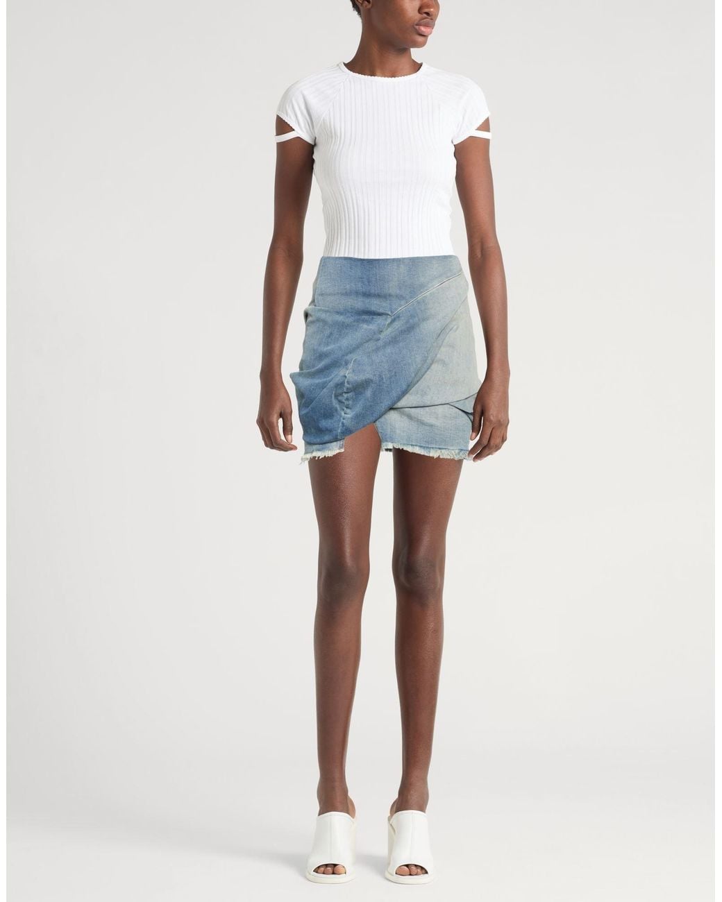 Rick Owens Blue Denim Skirt