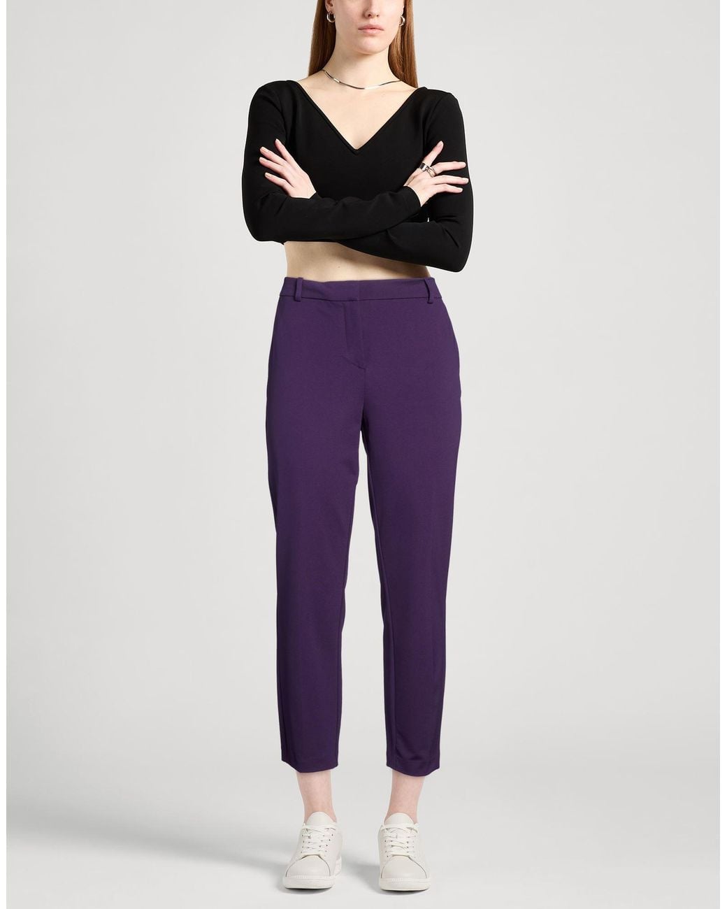 Liviana Conti Purple Pants Viscose, Polyamide, Elastane