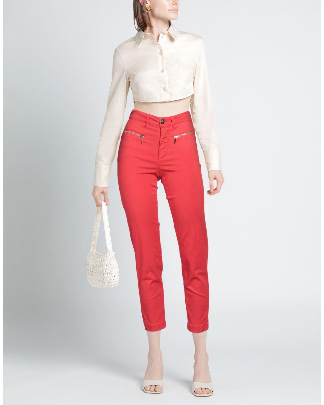 Dismero Red Pants Cotton, Elastane