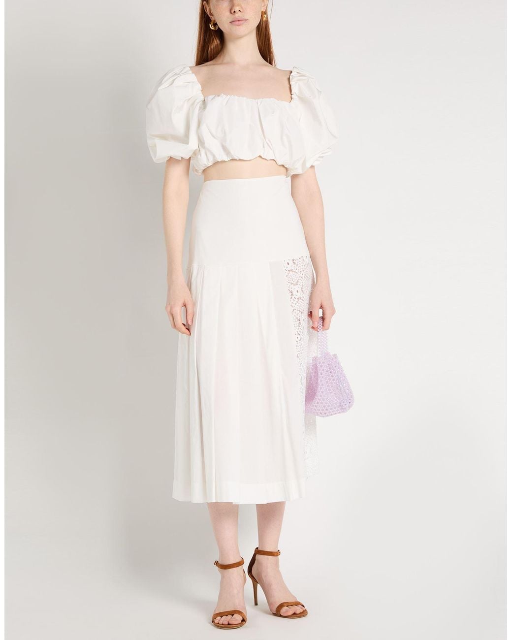 Alpha Studio White Midi Skirt