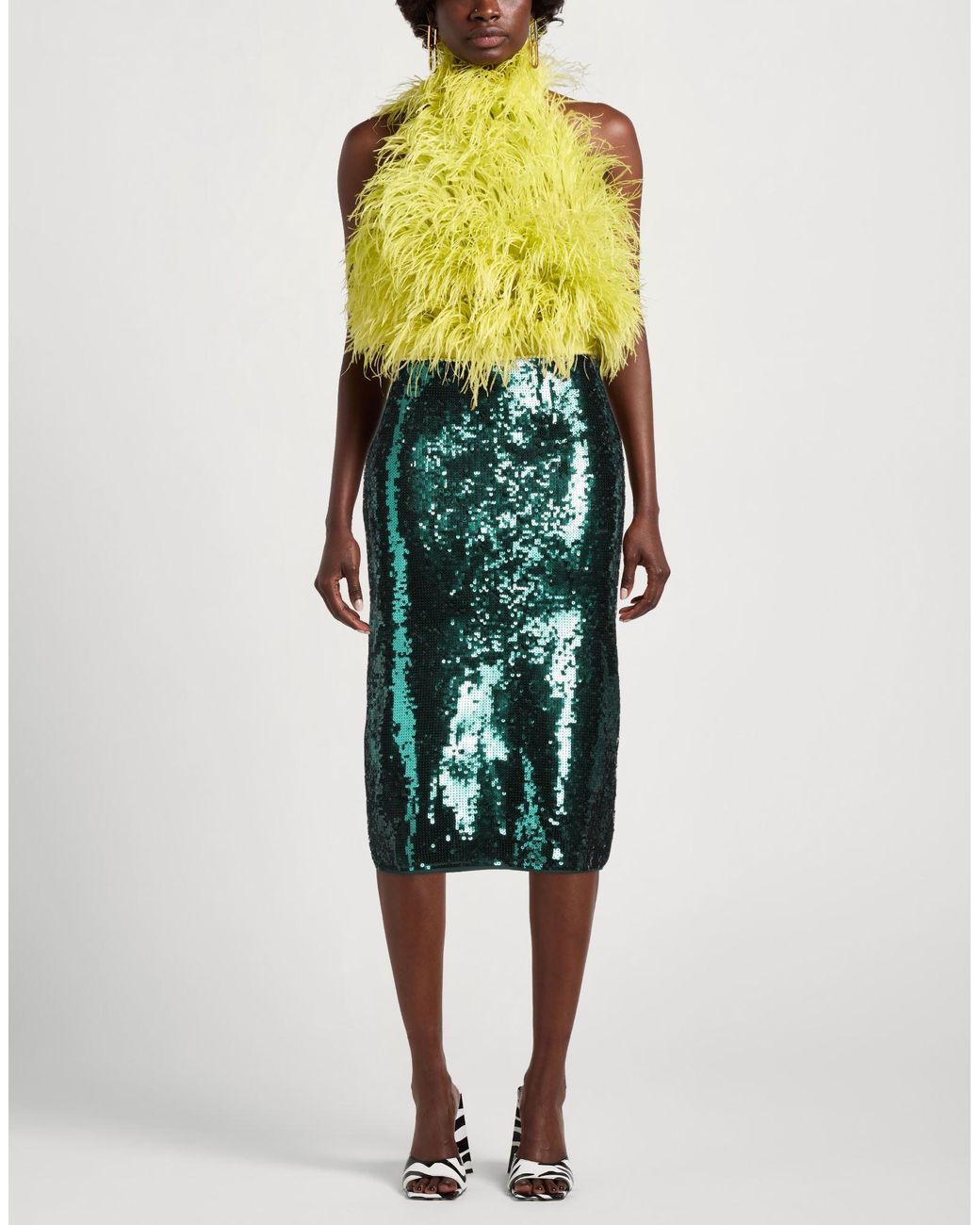 Sandro Green Midi Skirt