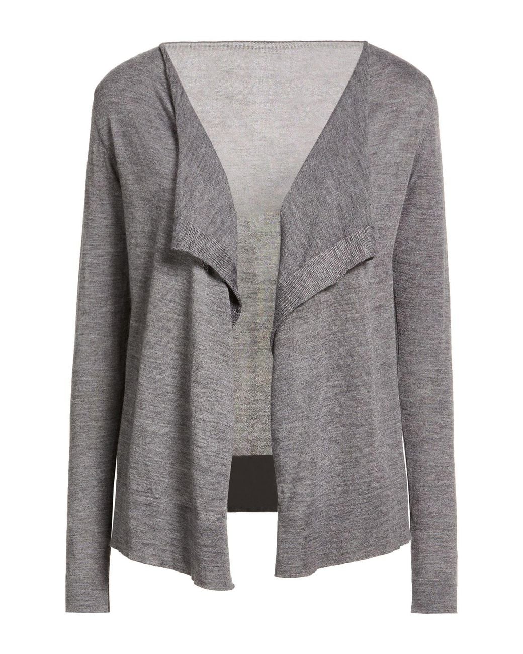 Roberto Collina Gray Cardigan Cashmere, Silk, Polyester