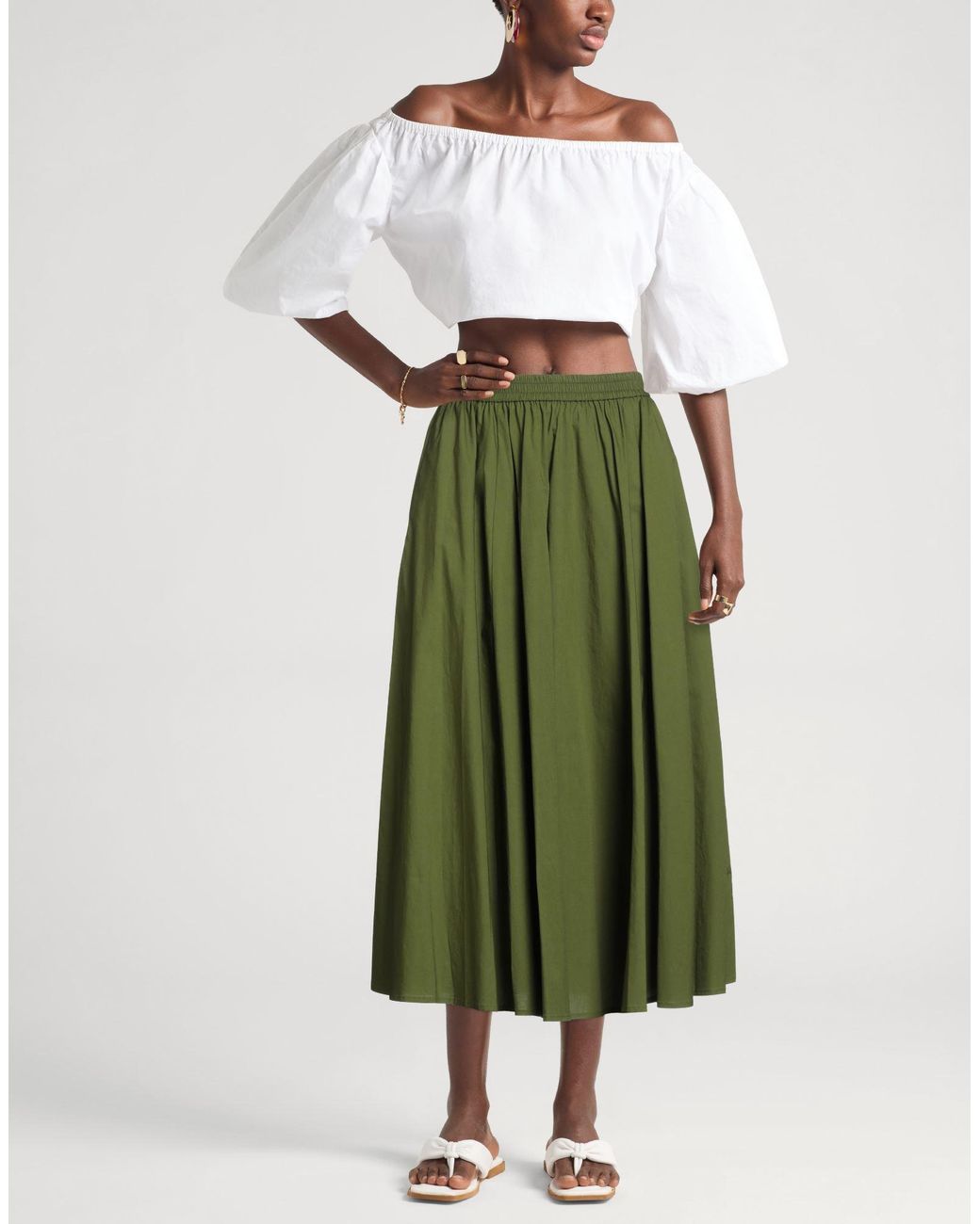 MICHAEL Michael Kors Green Midi Skirt