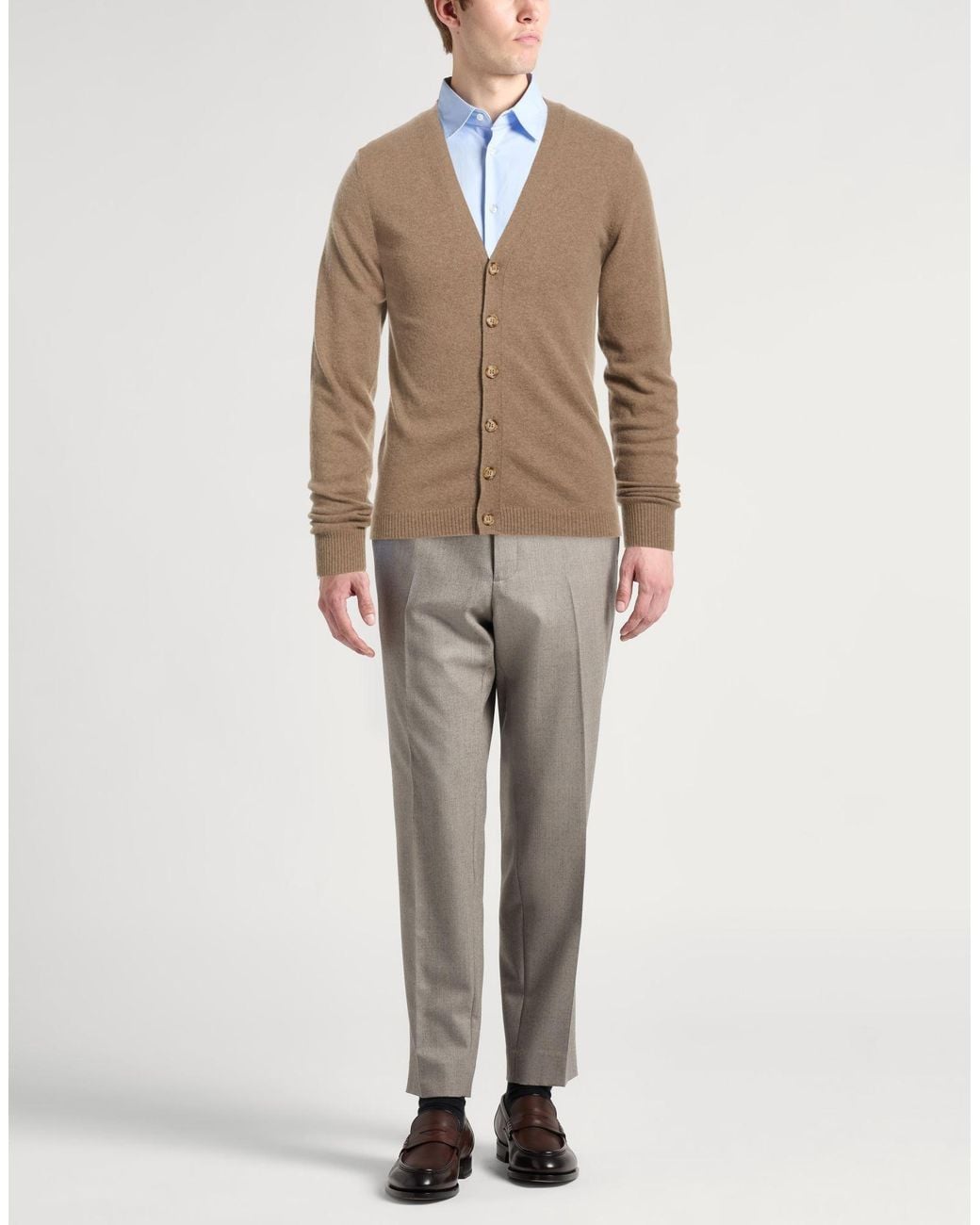Daniele Fiesoli Brown Cardigan Wool, Cashmere for men